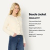 Amazon Essentials Women’s Regular-Fit Trendy Wool Blend Boucle Button-Down Jacket(Cream)