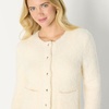 Amazon Essentials Women’s Regular-Fit Trendy Wool Blend Boucle Button-Down Jacket(Cream)