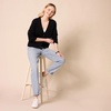 Amazon Essentials Women’s Relaxed Fit Midweight Cardigan Sweater(Black)