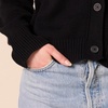 Amazon Essentials Women’s Relaxed Fit Midweight Cardigan Sweater(Black)