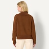 Amazon Essentials Women’s Relaxed-Fit Button Collar Sweater, Ribbed, Soft Cotton Blend, Dropped Shoulders(Caramel Heather)