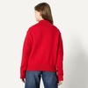 Amazon Essentials Women’s Relaxed-Fit Button Collar Sweater, Ribbed, Soft Cotton Blend, Dropped Shoulders(Red)