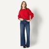 Amazon Essentials Women’s Relaxed-Fit Cable Crewneck Sweater(Red)