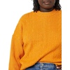Amazon Essentials Women’s Relaxed-Fit Cable Knit Sweater, Soft-Touch Modern Crewneck (Plus(Dark Orange)