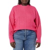 Amazon Essentials Women’s Relaxed-Fit Cable Knit Sweater, Soft-Touch Modern Crewneck (Plus(Hot Pink)
