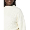 Amazon Essentials Women’s Relaxed-Fit Cable Knit Sweater, Soft-Touch Modern Crewneck (Plus(Ivory)