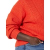 Amazon Essentials Women’s Relaxed-Fit Cable Knit Sweater, Soft-Touch Modern Crewneck (Plus(Poppy Red)
