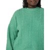 Amazon Essentials Women’s Relaxed-Fit Cable Knit Sweater, Soft-Touch Modern Crewneck (Plus(Sage Green)