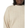 Amazon Essentials Women’s Relaxed-Fit Cable Knit Sweater, Soft-Touch Modern Crewneck (Plus(Tan Heather)