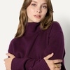 Amazon Essentials Women’s Relaxed-Fit Cotton Blend Turtleneck Pullover Sweater with Dropped Shoulders, Rib Trim(Burgundy)