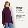 Amazon Essentials Women’s Relaxed-Fit Cotton Blend Turtleneck Pullover Sweater with Dropped Shoulders, Rib Trim(Burgundy)