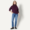 Amazon Essentials Women’s Relaxed-Fit Cotton Blend Turtleneck Pullover Sweater with Dropped Shoulders, Rib Trim(Burgundy)