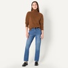 Amazon Essentials Women’s Relaxed-Fit Cotton Blend Turtleneck Pullover Sweater with Dropped Shoulders, Rib Trim(Caramel Heather)
