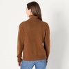 Amazon Essentials Women’s Relaxed-Fit Cotton Blend Turtleneck Pullover Sweater with Dropped Shoulders, Rib Trim(Caramel Heather)