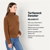 Amazon Essentials Women’s Relaxed-Fit Cotton Blend Turtleneck Pullover Sweater with Dropped Shoulders, Rib Trim(Caramel Heather)