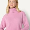 Amazon Essentials Women’s Relaxed-Fit Cotton Blend Turtleneck Pullover Sweater with Dropped Shoulders, Rib Trim(Mauve)