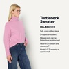 Amazon Essentials Women’s Relaxed-Fit Cotton Blend Turtleneck Pullover Sweater with Dropped Shoulders, Rib Trim(Mauve)