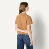 Amazon Essentials Women’s Relaxed-Fit Faux Mohair Short Sleeve Sweater Top(Camel Heather)