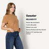Amazon Essentials Women’s Relaxed-Fit Faux Mohair Short Sleeve Sweater Top(Camel Heather)