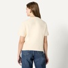 Amazon Essentials Women’s Relaxed-Fit Faux Mohair Short Sleeve Sweater Top(Cream)