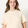 Amazon Essentials Women’s Relaxed-Fit Faux Mohair Short Sleeve Sweater Top(Cream)