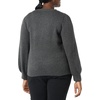 Amazon Essentials Women’s Relaxed-Fit Soft Touch Long Sleeve Pleated Shoulder Crewneck Sweater(Charcoal Heather)