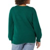 Amazon Essentials Women’s Relaxed-Fit Soft Touch Long Sleeve Pleated Shoulder Crewneck Sweater(Dark Green)