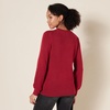 Amazon Essentials Women’s Relaxed-Fit Soft Touch Long Sleeve Pleated Shoulder Crewneck Sweater(Dark Red)
