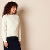 Amazon Essentials Women’s Ribbed Long Sleeve Crewneck Sweater(Eggshell White)