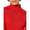 Amazon Essentials Women’s Slim-Fit Lightweight Long-Sleeve Ribbed Turtleneck Sweater(Cherry Red)