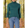 Amazon Essentials Women’s Slim-Fit Lightweight Long-Sleeve Ribbed Turtleneck Sweater(Forest Green)