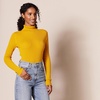 Amazon Essentials Women’s Slim-Fit Lightweight Long-Sleeve Ribbed Turtleneck Sweater(Gold)