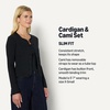 Amazon Essentials Women’s Slim-Fit Ribbed Cardigan & Cami Set with Removable Straps(Black)