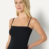Amazon Essentials Women’s Slim-Fit Ribbed Cardigan & Cami Set with Removable Straps(Black)