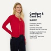 Amazon Essentials Women’s Slim-Fit Ribbed Cardigan & Cami Set with Removable Straps(Red)