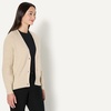 Amazon Essentials Women’s Soft Touch Ribbed V Neck Blouson Cardigan Sweater(Beige)