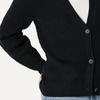 Amazon Essentials Women’s Soft Touch Ribbed V Neck Blouson Cardigan Sweater(Black)