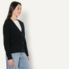 Amazon Essentials Women’s Soft Touch Ribbed V Neck Blouson Cardigan Sweater(Black)