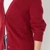 Amazon Essentials Women’s Soft Touch Ribbed V Neck Blouson Cardigan Sweater(Dark Red)