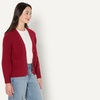 Amazon Essentials Women’s Soft Touch Ribbed V Neck Blouson Cardigan Sweater(Dark Red)