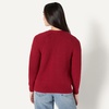 Amazon Essentials Women’s Soft Touch Ribbed V Neck Blouson Cardigan Sweater(Dark Red)