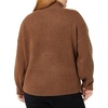 Amazon Essentials Women’s Sweaters, Dressy Casual, Mid Gauge Stretch, Half Zip, Polo Collar(Chocolate Heather)