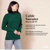 Amazon Essentials Women’s Winter Long-Sleeve Sweater, Soft Touch Funnel Neck Cable Knit(Beige)