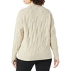 Amazon Essentials Women’s Winter Long-Sleeve Sweater, Soft Touch Funnel Neck Cable Knit(Beige)