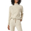 Amazon Essentials Women’s Winter Long-Sleeve Sweater, Soft Touch Funnel Neck Cable Knit(Beige)