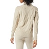 Amazon Essentials Women’s Winter Long-Sleeve Sweater, Soft Touch Funnel Neck Cable Knit(Beige)