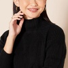 Amazon Essentials Women’s Winter Long-Sleeve Sweater, Soft Touch Funnel Neck Cable Knit(Black)