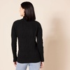 Amazon Essentials Women’s Winter Long-Sleeve Sweater, Soft Touch Funnel Neck Cable Knit(Black)