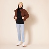Amazon Essentials Women’s Winter Long-Sleeve Sweater, Soft Touch Funnel Neck Cable Knit(Black)