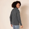 Amazon Essentials Women’s Winter Long-Sleeve Sweater, Soft Touch Funnel Neck Cable Knit(Charcoal Heather)